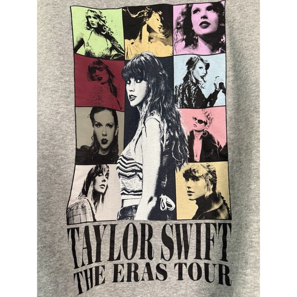 Taylor Swift Women’s Small Eras Tour Grey Crewneck Sweatshirt Top Long Sleeve - Picture 2 of 8